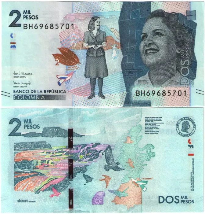 2 000 песо 2020 Колумбия