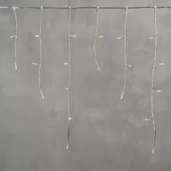 Светодиодная бахрома 3*0.5 м., 3 батарейки типа D 4.5V, 100 LED ламп цвета шампань, прозрачный силикон, LTC (ECC100-10-8CH)