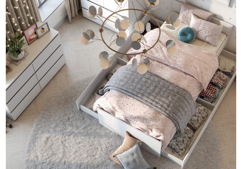 Комод Woodville Валенсия белый текстурный