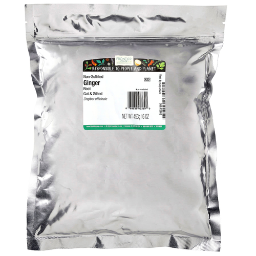 Frontier Co-op, Корень имбиря, несульфитированный, разрезанный и просеянный, 453 г (16 унций)