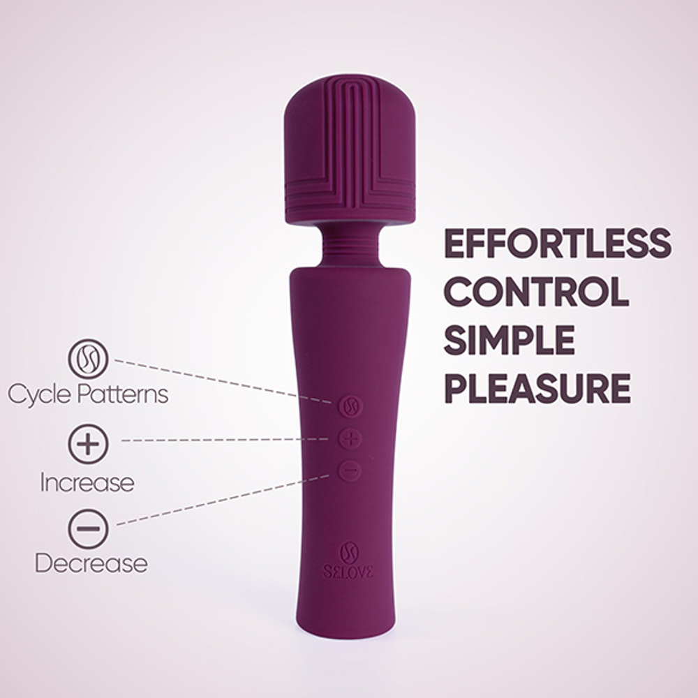 Фиолетовый мини вибратор-вонд 20,3см Selove Pulse Mini Wand Powerful with Deep Rumbly Vibrations Purple