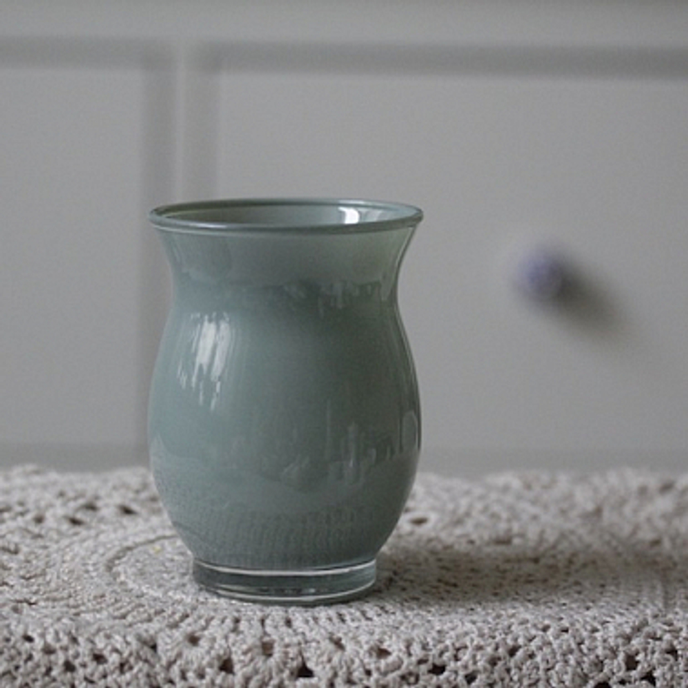 Вазочка кувшинчик серо-бирюзовая D7 x H9 см