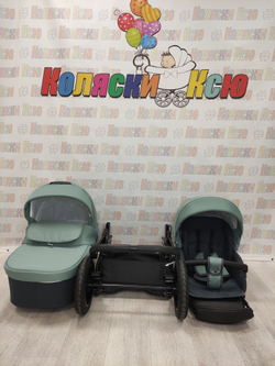 Коляска модульная Indigo Charlotte Sity cs 02 (т.серый+шалфей)