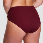 Трусы-слипы из мягкого микроволокна со вставками из вышитого тюля (Размер: 50) (Цвет: бордовый)