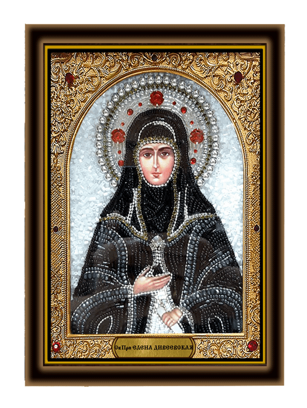 Святая преподобная Елена Дивеевская, в киоте