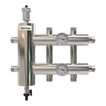 Распределительный коллектор с гидрострелкой 60 кВт, 3 контура