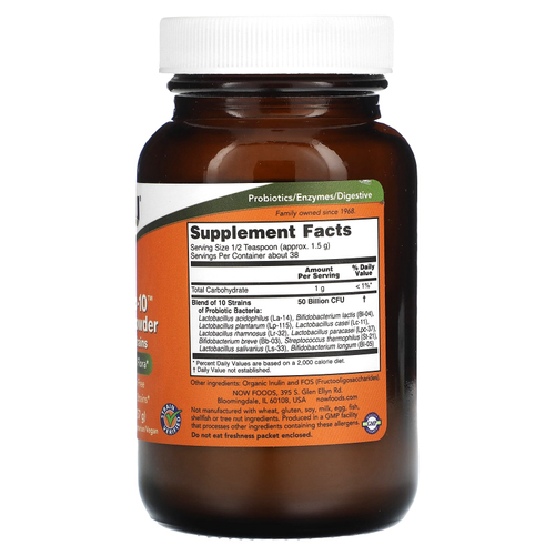 NOW Foods, Probiotic-10, порошок, 57 г (2 унции)