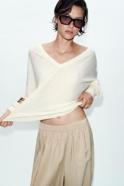 ZARA БРЮКИ-БАЛЛОНЫ С ЭЛАСТИЧНЫМ ПОЯСОМ. КАМЕННО-СЕРЫЙ