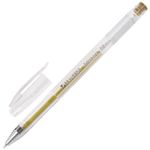 Ручка гелевая BRAUBERG "Jet", ЗОЛОТИСТАЯ, корпус прозрачный, узел 0,5 мм, линия письма 0,35 мм, 142160