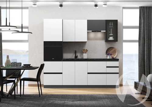 Кухня Техно-6 2;4м (графит/белый снег софт; графит софт/кастилло темный)