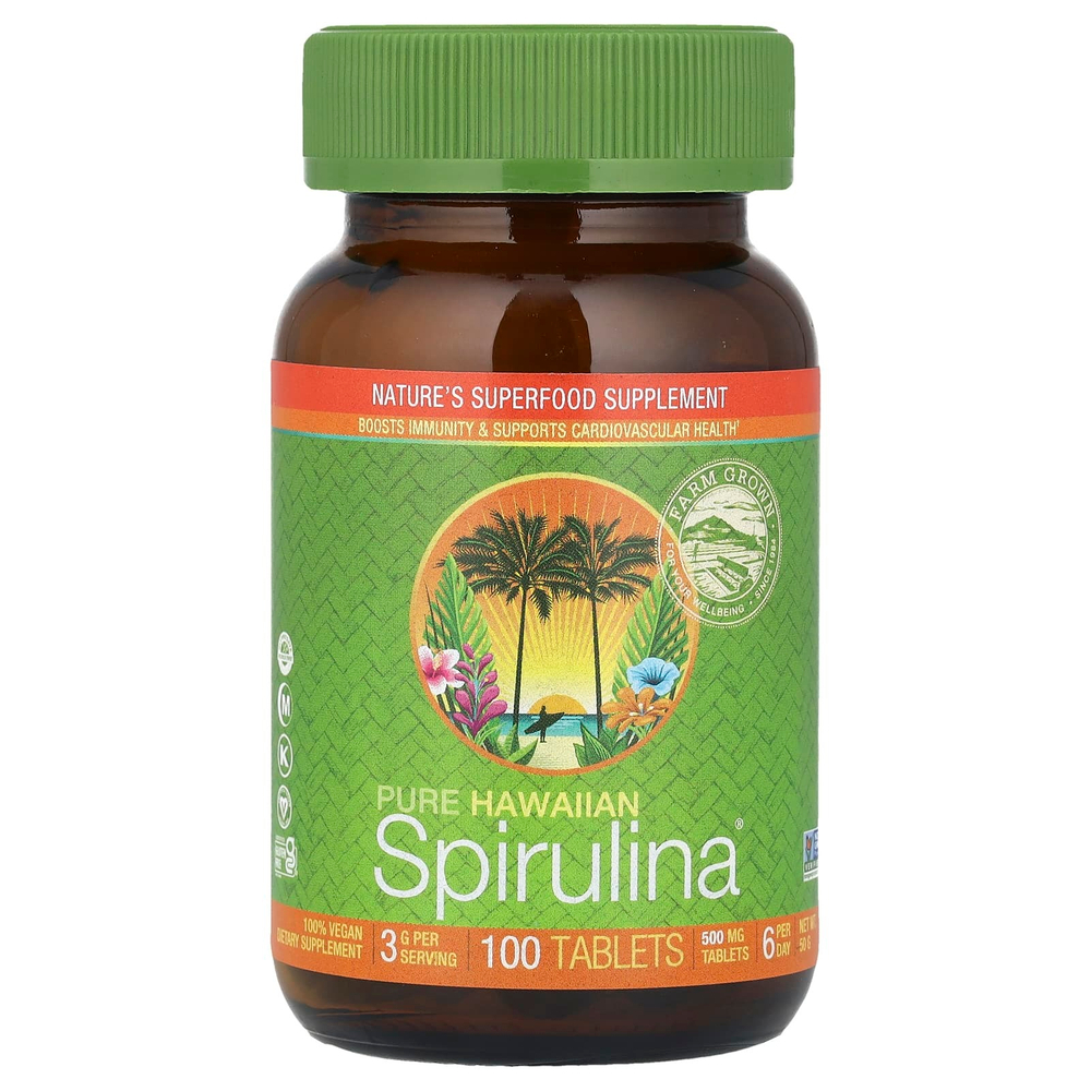 Nutrex Hawaii, Pure Hawaiian Spirulina®, 500 мг, 100 таблеток