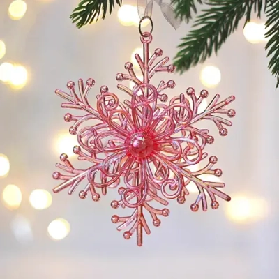 Подвеска «Волшебство зимы» 13*13 см, Розовый