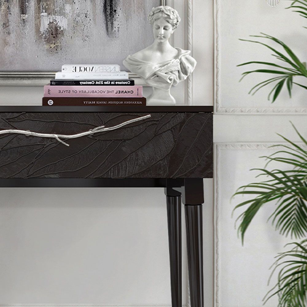 Консоль Арт Колор leaves Стайл Сильвер Терпкий коричневый