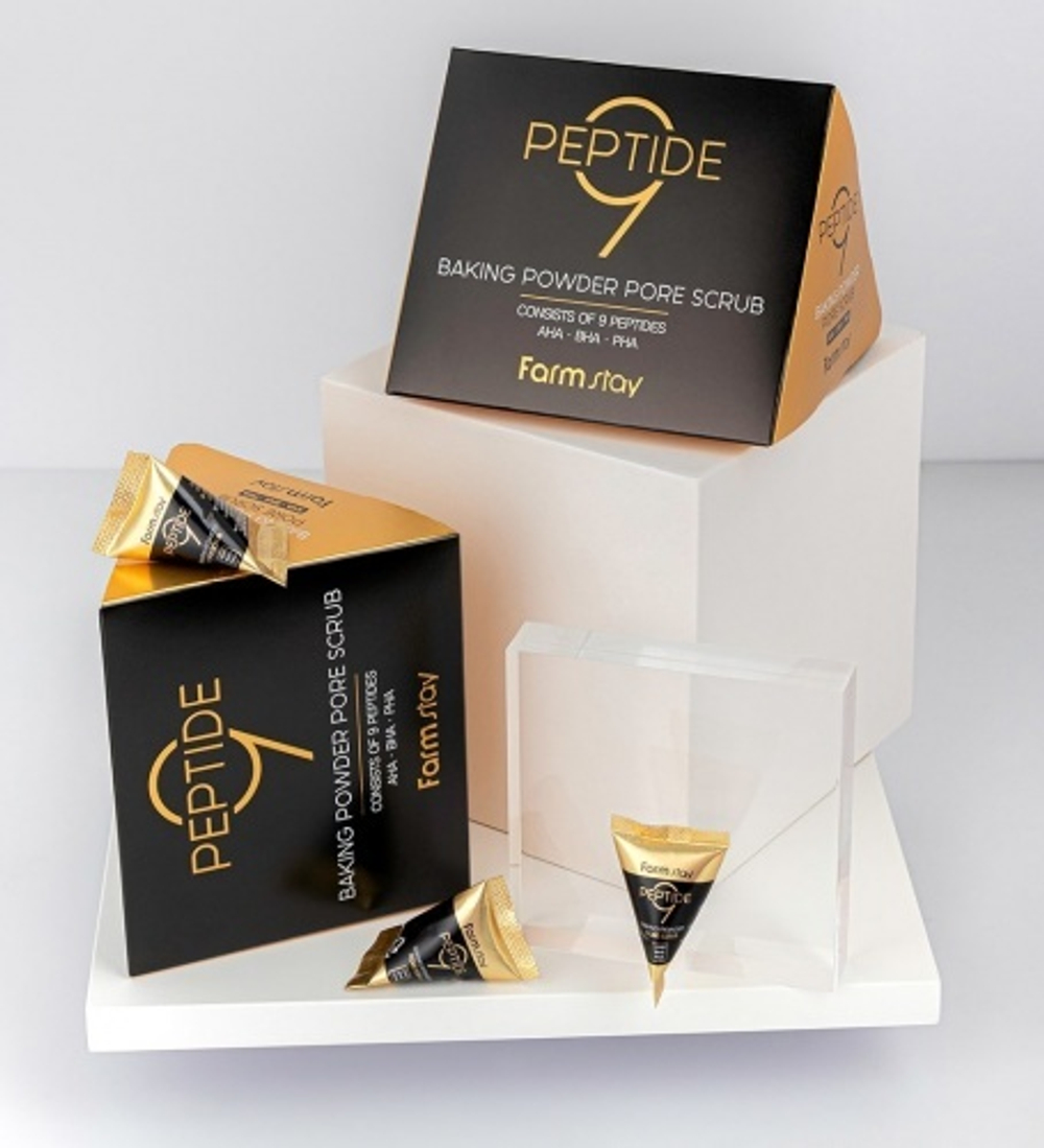 Скраб с пептидным комплексом и аминокислотами FarmStay Peptide 9 Baking Powder Pore Scrub