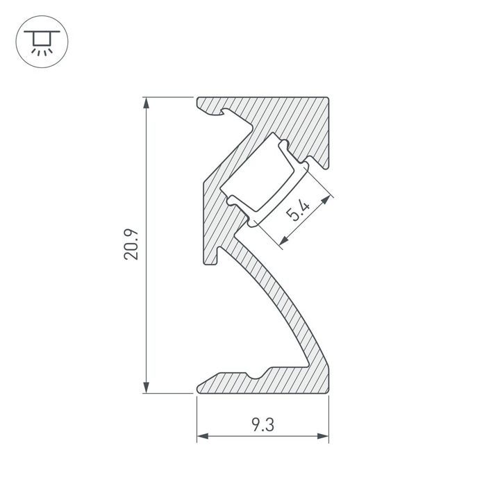 Профиль Arlight SL-Bevel-W21-2000 Anod Black 043688