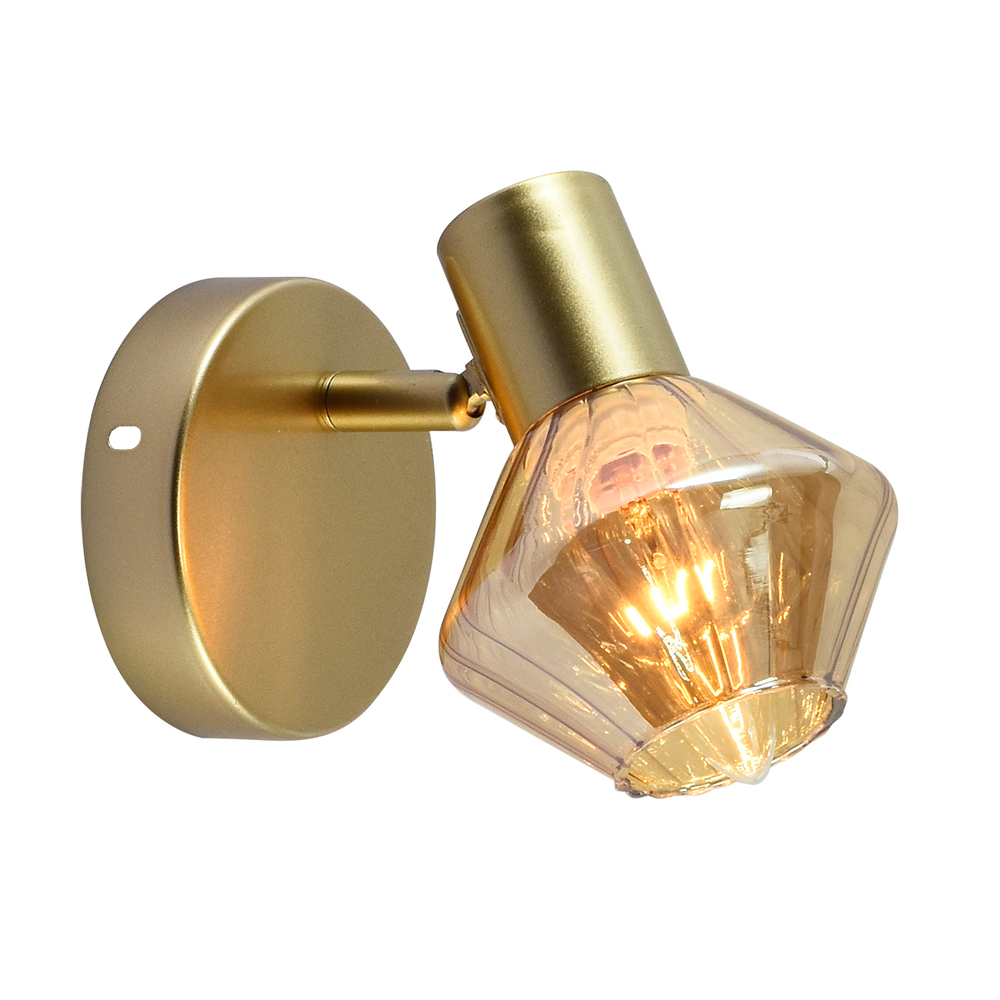 Настенный светильник 1x40Вт E14, металл, золото