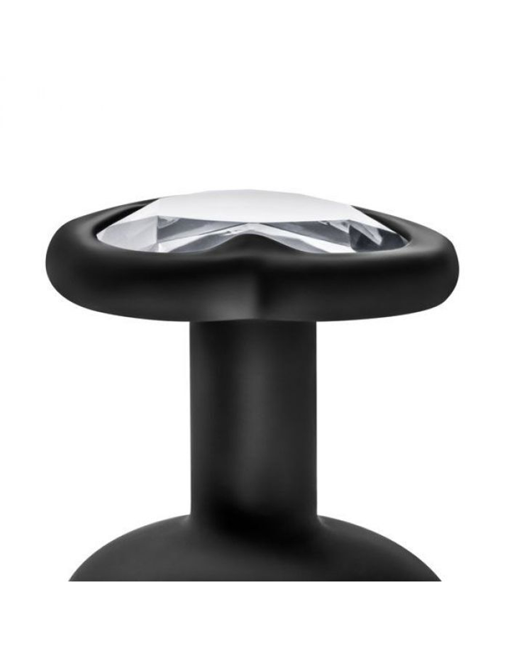 Черная анальная втулка с прозрачным кристаллом Bling Plug Medium - 8,2 см. (Цвет: черный)