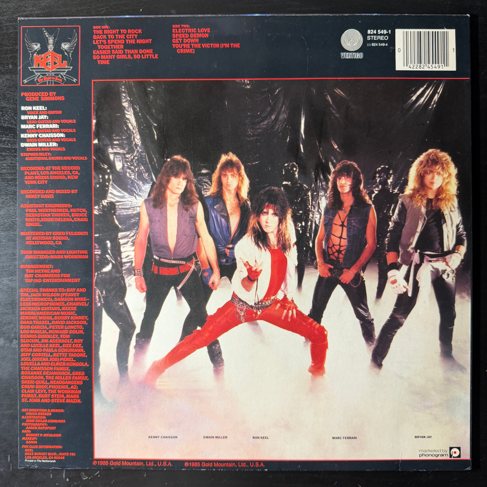 Keel - The Right To Rock (Голландия 1985г.)