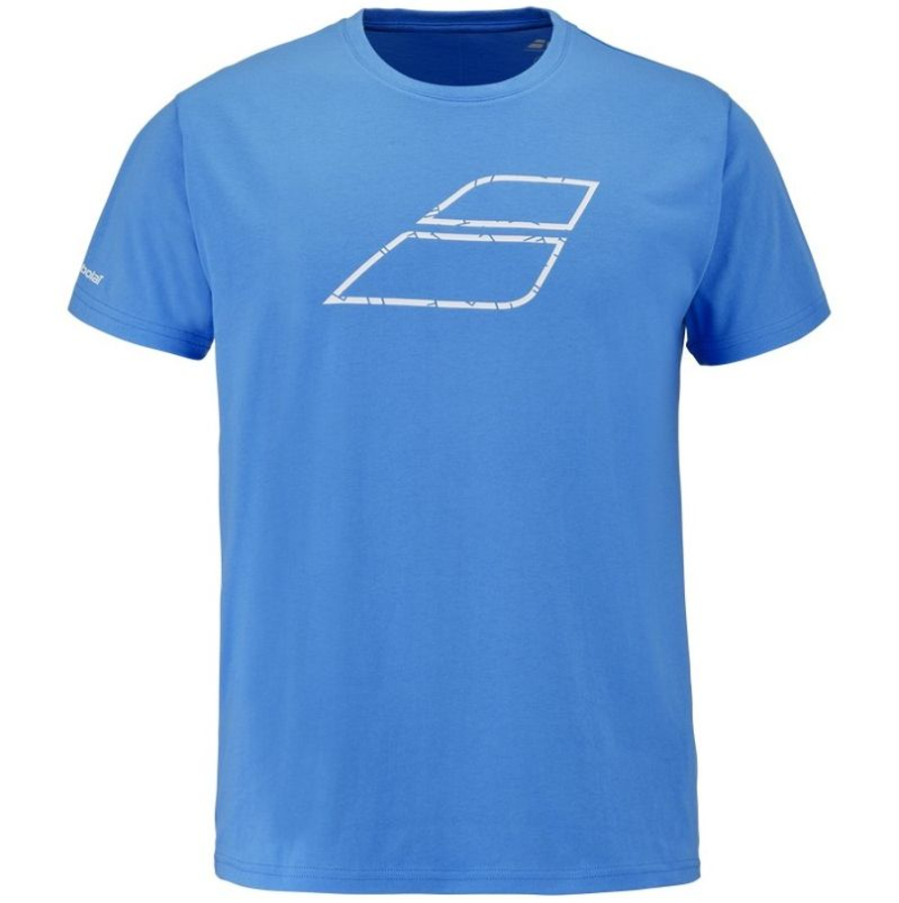 Мужская теннисная футболка Babolat Exercise Message - malibu blue