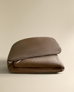 ZARA HOME САТИНОЙ ПОДОДЕЯЛЬНИК (300 НИТЕЙ), КОРИЧНЕВЫЙ