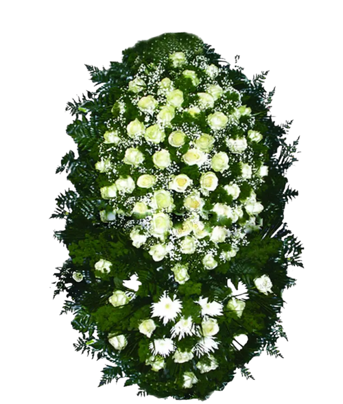 Траурный венок из живых цветов №08 (150 см)