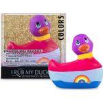 Вибратор-уточка I Rub My Duckie 2.0 Colors с разноцветными полосками (Цвет: разноцветный)