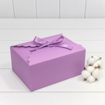 Коробка сборная 22х16х10 см с атласной лентой (Сиреневый)