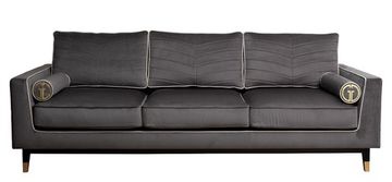 Диван Madrid Memory с кантом трехместный цвет серый 