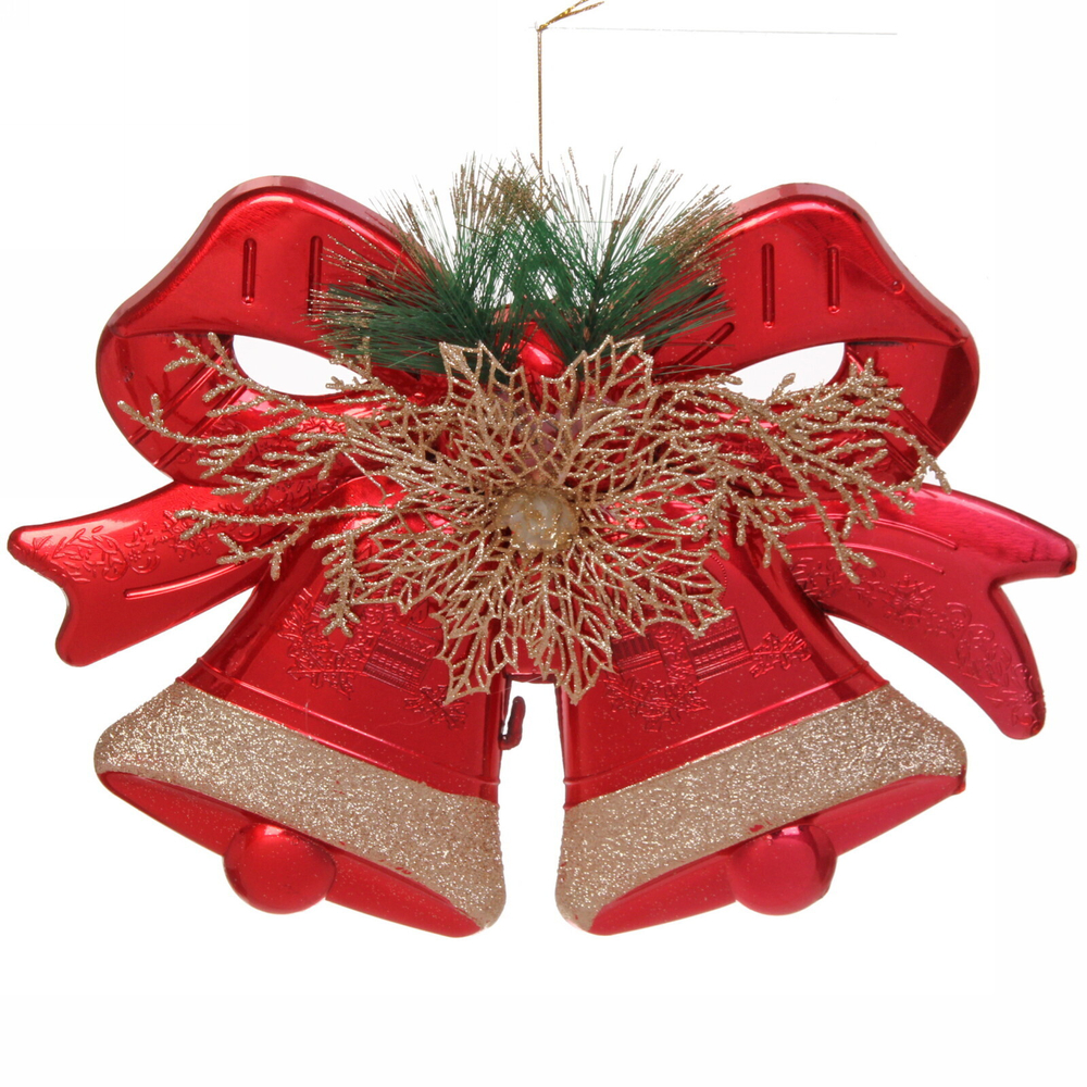 Украшение новогоднее «Колокольчики волшебные» 35*27 см, Красный