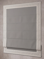 Римская штора Ecobella арт. Efes col. 117 с декоративным бордюром Te-Xo и карнизом