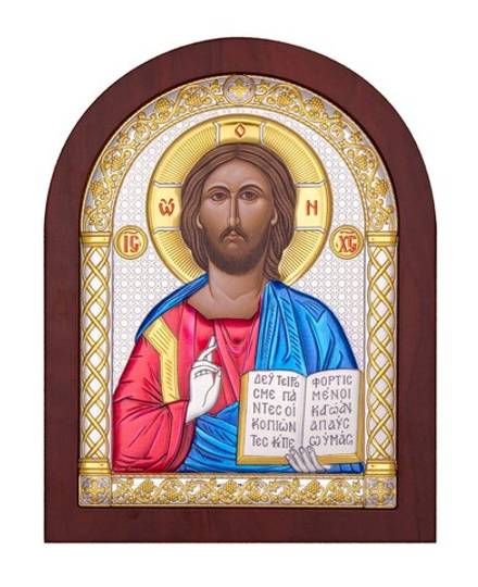 Спаситель, икона арочная, красное дерево, эмаль 175х225