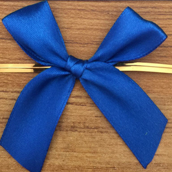 Твист лента с бантиком (синий, 8 см) 50 шт