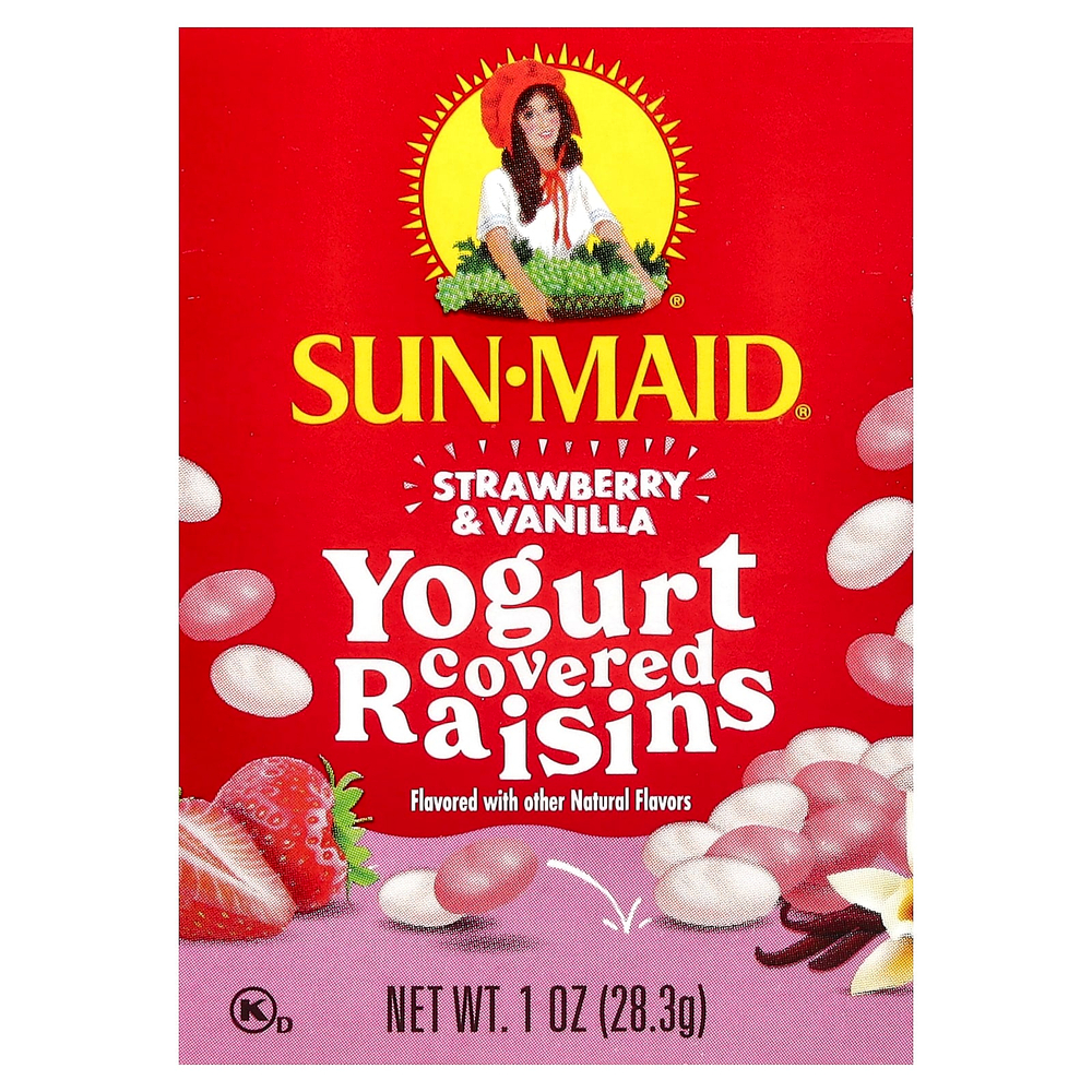 Sun-Maid, Йогуртовый изюм, клубника и ваниль, 6 коробок по 28,3 г (1 унция)