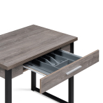 Стол деревянный Woodville Ибби 90(128)х64х77 рошелье, черный матовый