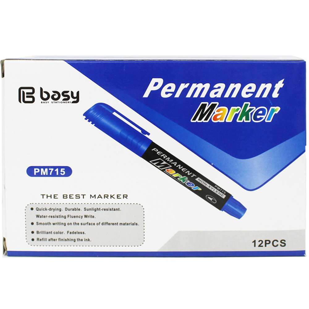 Маркер перманентный BASY "FL-6011" 1-3 мм, красный