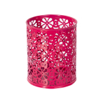 Подставка-стакан для канцтоваров Alingar, металлическая, круглая, узор "Клевер", ассорти