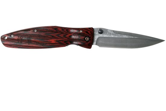 Складной нож Mcusta Ieyasu Tokugawa Damascus Staminawood Handle MC-0183D c клинком из стали VG-10 San Mai (Laminated Stainlesss Damascus) рукоять дерево