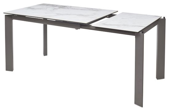 Стол CORNET 120 VOLAKAS WHITE Белый мрамор глянцевый, керамика/grey
