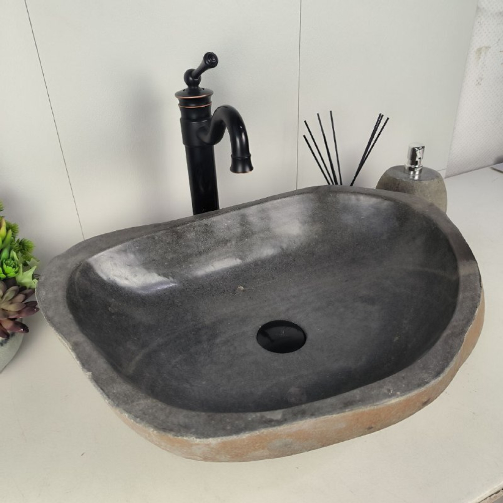 Раковина из речного камня RS-62076 (60*42*15)