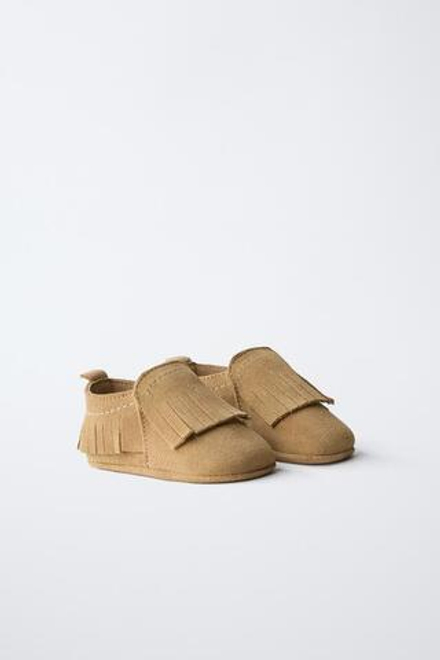 ZARA КОЖАНЫЕ ПОЛУБОТИНКИ, ПЕСОЧНО-КОРИЧНЕВЫЙ