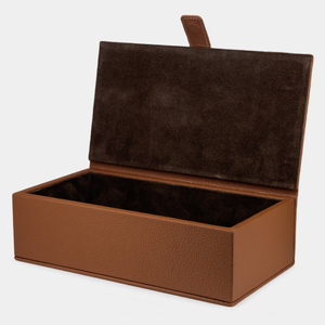 Кофр кожаный для хранение Grand цвета карамель