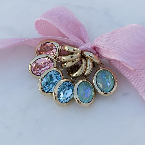Серьги Qudo Creole TIVOLA small G aquamarine 310516 BL/G