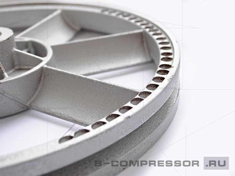 Шкив компрессорной головки СБ4 LB75 фото балансировочных отверстий