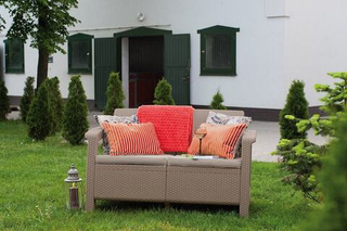 Диван пластиковый Corfu love seat капучино