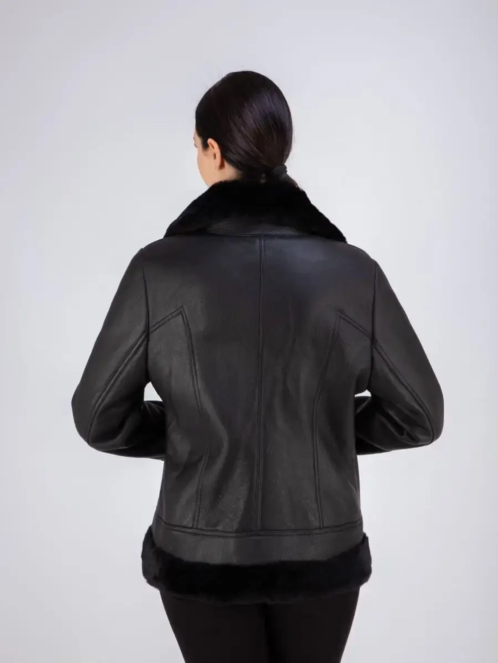 Дубленка женская авиатор натуральная зимняя Турция