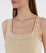 Льняный топ Liviana Conti - бежевый(L4SD03)