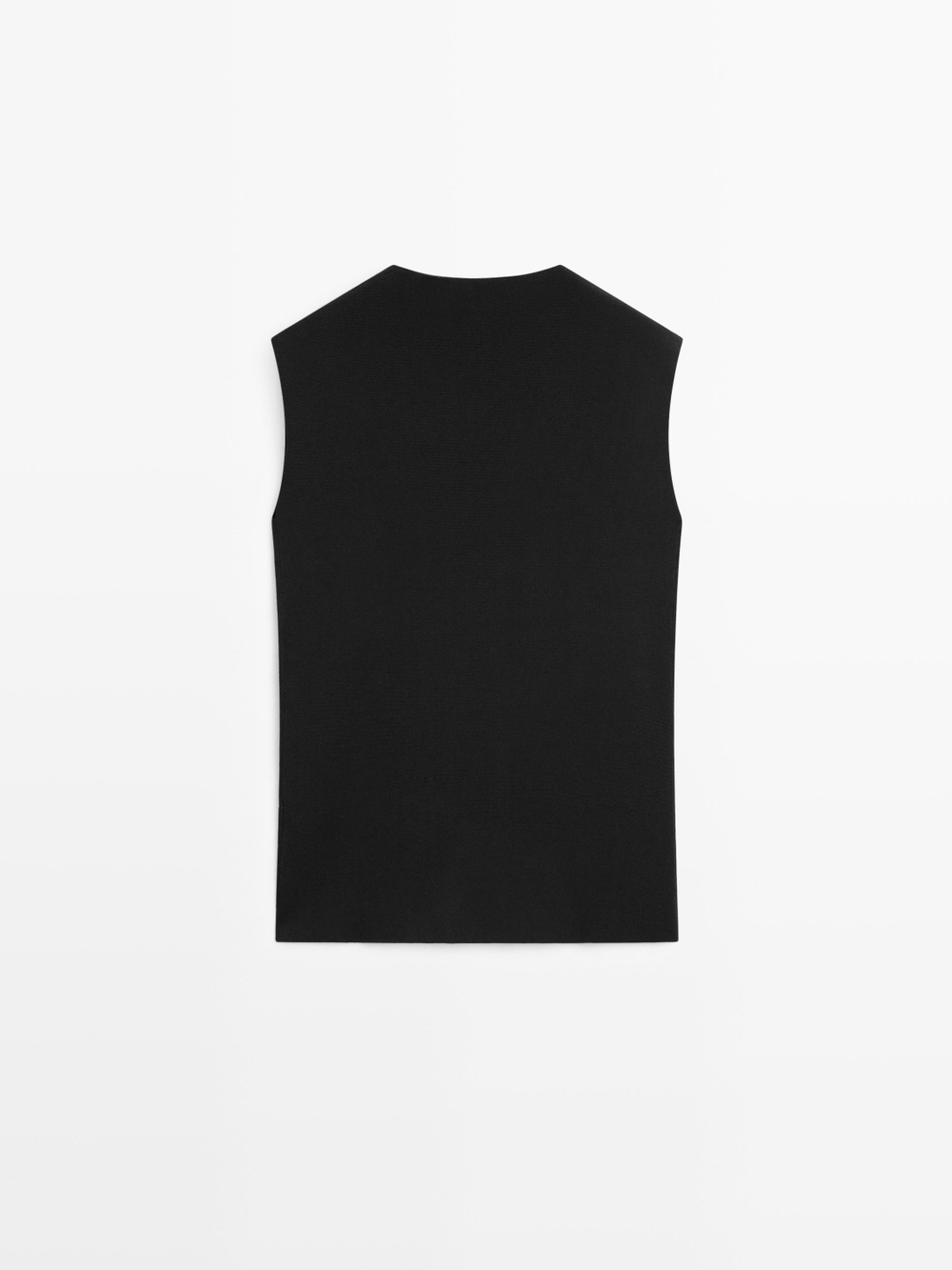 Massimo Dutti Длинный жилет внахлест, черный