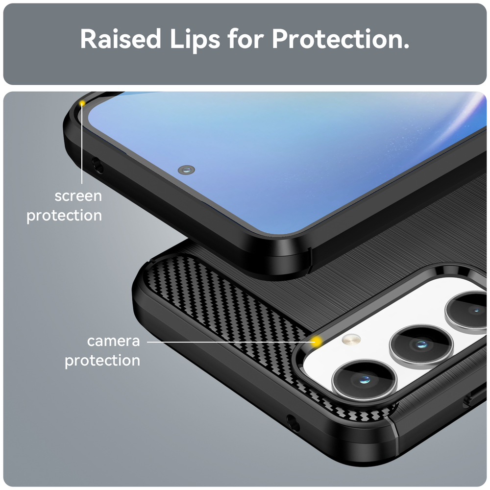 Мягкий чехол в стиле карбон для смартфона Samsung Galaxy A35, серия Carbon от Caseport