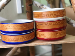 Малыя фарфоровая пиала для завтрака с берестой. Коллекция Christmas (Рождество или Олени)