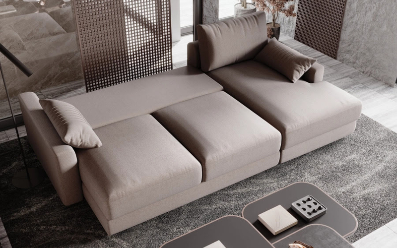 Угловой диван-кровать Ричард с оттоманкой